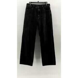 UNIQLO JEANS Women's Black Denim Straight-Leg Baggy Fit Jeans SZ 28X31